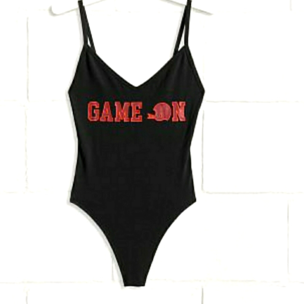 PINK V-Neck Bodysuit _ Collegiate Edition